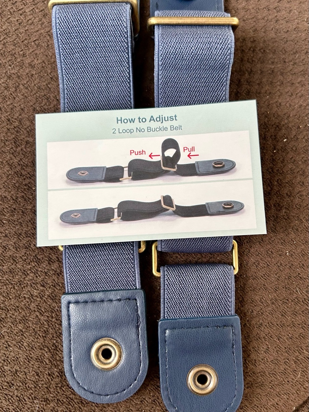 Navy No-Buckle Elastic Waistband Belt - Picture 3 of 6